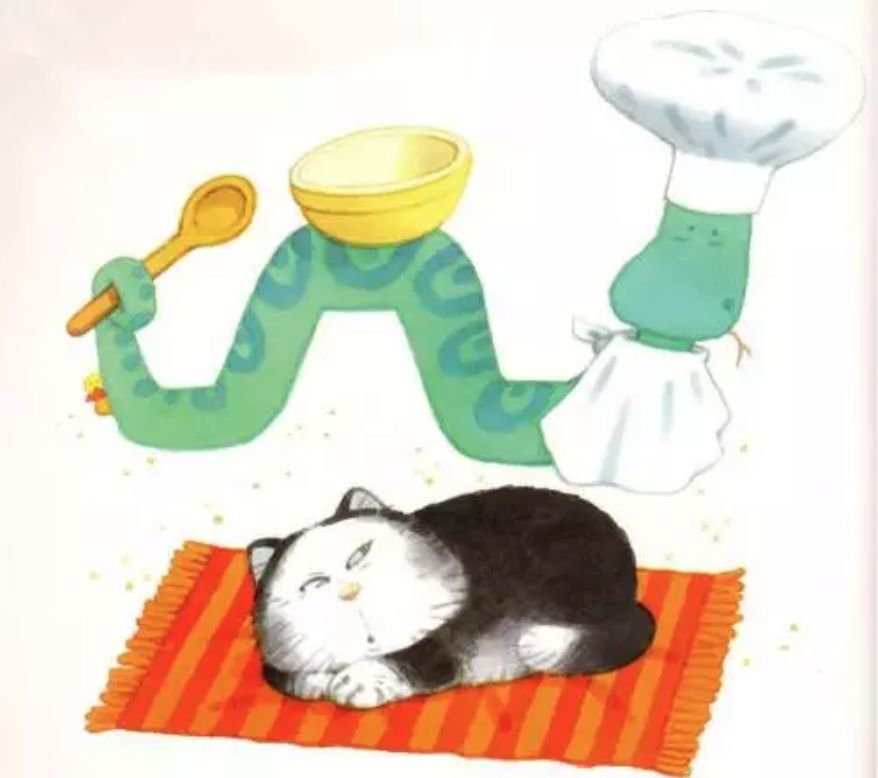 "和我一起烤蛋糕吧",杰克蛇说."nottoday,"saysfatcatonhermat.