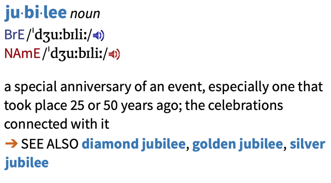 jubileelineplatinum表示"白金",year表示"年",中间的jubilee什么意思